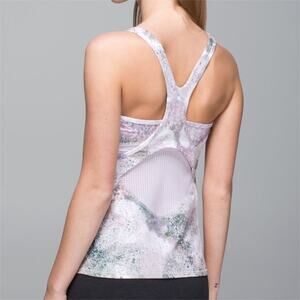 LULULEMON Crossback Vented Tank in Sugar Crush Multi / Silver Fox Blush Size 12